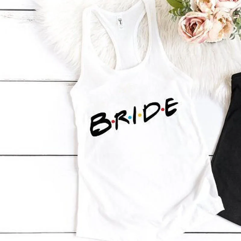 Надпись «Bride Tribe» Для женщин с глубоким вырезом и девичник вечерние безрукавки для Повседневное без рукавов Сексуальная топики для девочек кепки, кепки в стиле подарок хлопковый жилет дропшиппинг