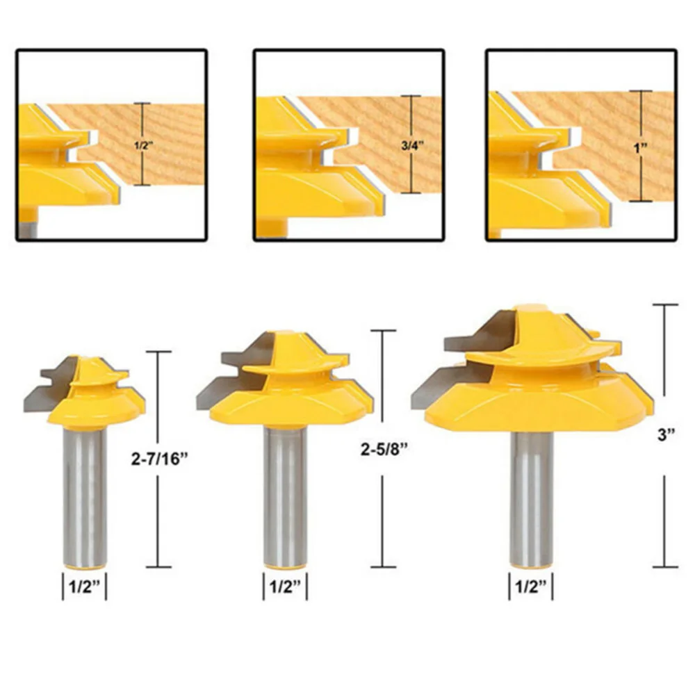 

Carbide Router bits Yellow Silver Woodworking Drilling Cutting Tool Supply