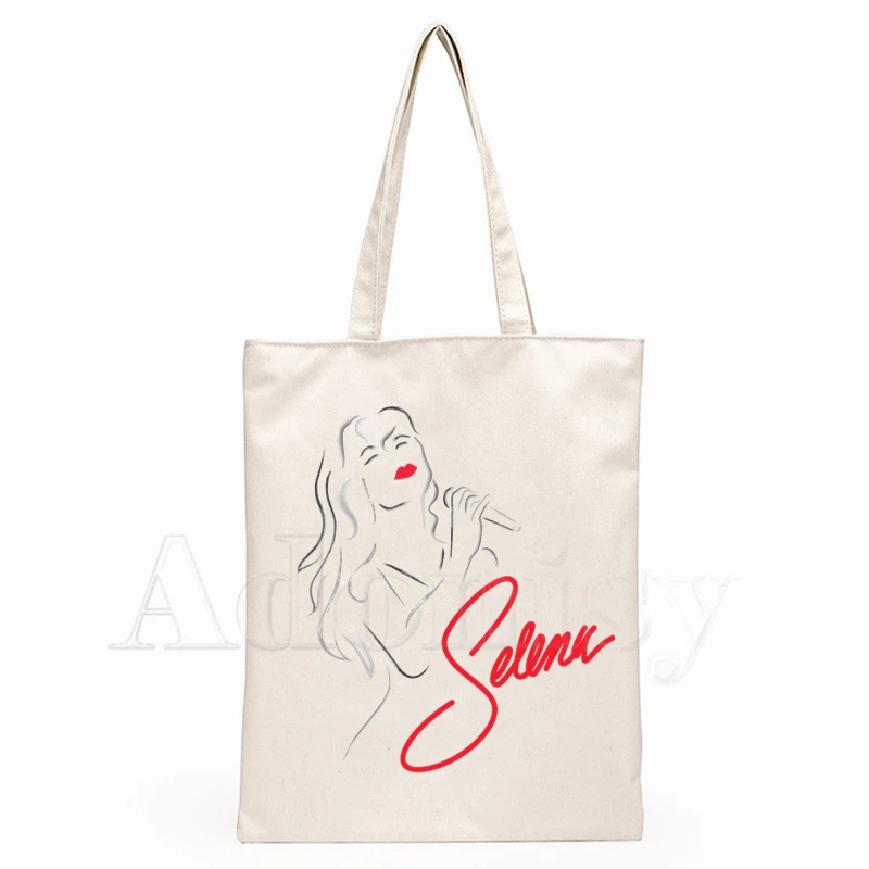 

Selena Quintanilla Fashion Canvas Bag Girls Simple Large Capacity Storage Handbag Shoulder Bag Tote Reusable Student Bookbag