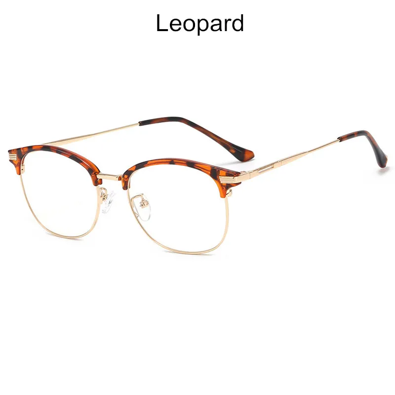 KOTTDO, классические квадратные оправы для очков для женщин, винтажные круглые оправы для очков по рецепту для мужчин, металлическая оправа для очков - Цвет оправы: leopard