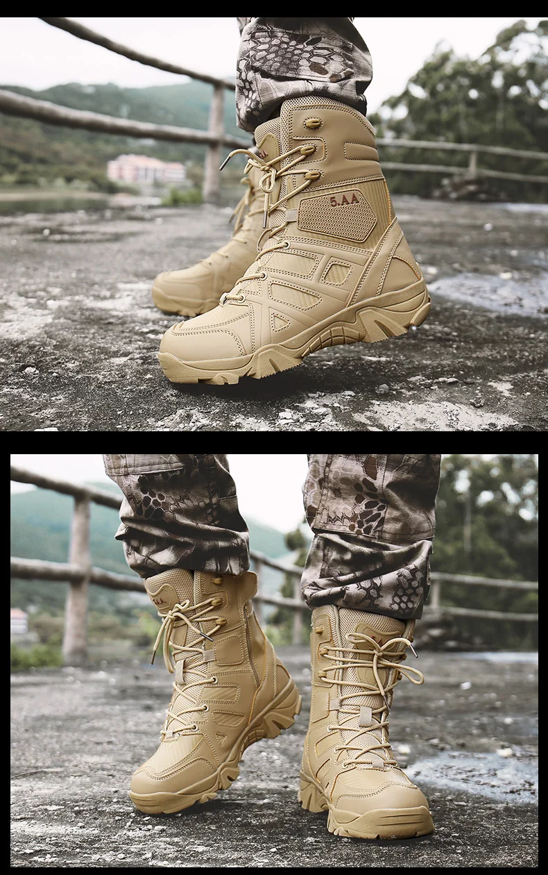 Мужские ботинки Уличная обувь мужские брендовые кожаные ботинки в Военном Стиле спецназ Тактический пустынный армейские ботильоны высокого качества