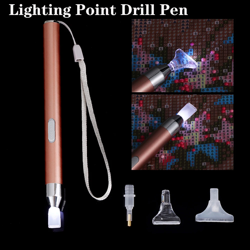 USB перезаряжаемое освещение 4 головки точечная Дрель Ручка для 5D алмазная
