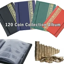 120 монета Коллекционная монета альбом Держатели хранения Денег Пенни карманный альбом книга папка чехол для монет