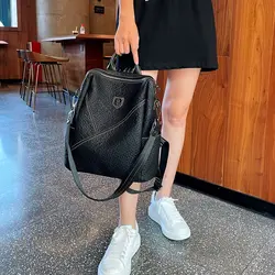 Brand Women Leather Backpack Soft Split Leather Female Backpack Korea Dual-use Shoulder Bag Bagpack New Mochilas Para Mujer