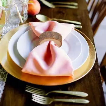 

Wooden napkin ring wedding table decoration hotel table rustic retro bark stump crafts decoration
