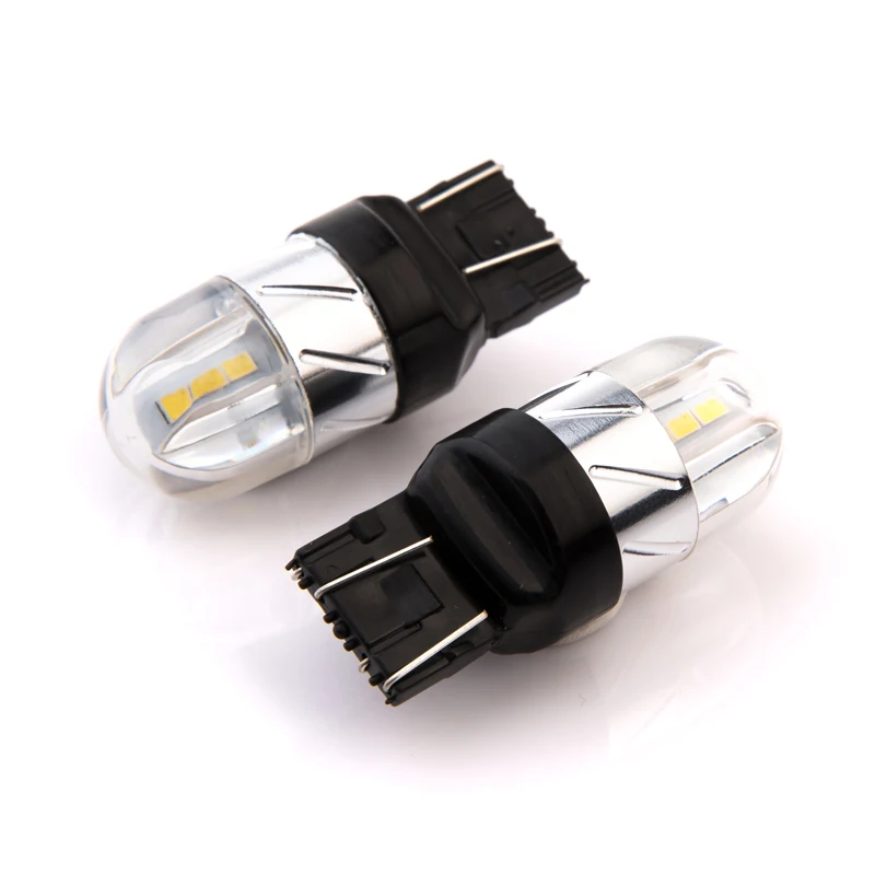 2x Led T20 7443 W21/5 w 3030 6SMD 4W Автомобильный светильник, светодиодный сигнал поворота, Тормозная лампа, задний фонарь, авто COB 12V Красный/yllow/белый