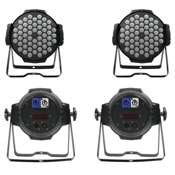 

4 pieces / aluminum 54x3w led par light rgbw DMX512 flat par light professional stage lighting equipment dj lights