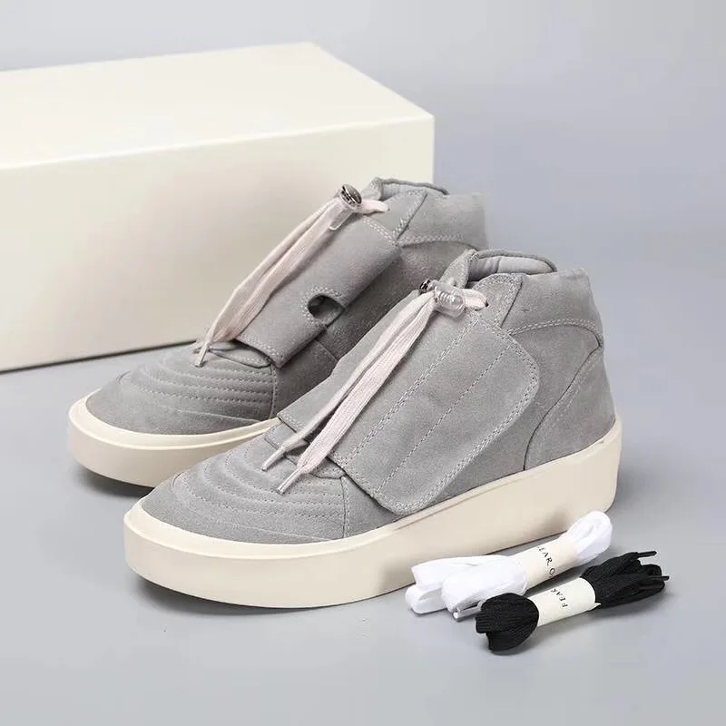 

2019 New Arrival Mens Platform Cow suede high top Motorcycle Black sneaker FLash LED mens Round toe Ankle Boots Shoes