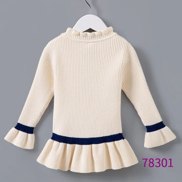 

Momoidea Childrenswear Women's New Style Spring And Autumn Winter Style Knitted Thermal Base Clothing Flounced Sleeves Sweater T