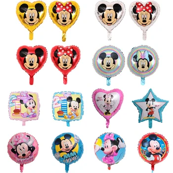 

10pcs 18inch round Mickey Minnie mouse Foil Balloons Baby shower Birthday Party Wedding Decoration Kids Classic Toys Supplies