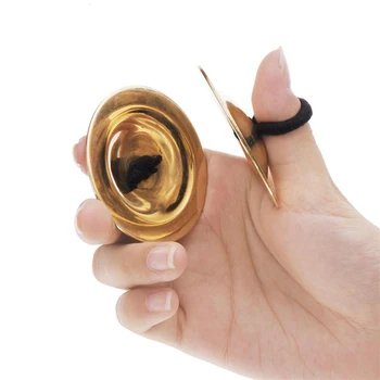 어린이 악기 장난감 금속 조기 교육 아기 1 쌍 구리 심벌즈 실버 밸리 댄스 손가락 다이얼 패드 2023