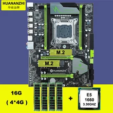 Материнская плата HUANANZHI X79 Pro процессор оперативная память комплект X79 LGA2011 материнская плата с M.2 слотом процессор Xeon E5 1660 3,3 ГГц ram 16G(4*4G) REG ECC