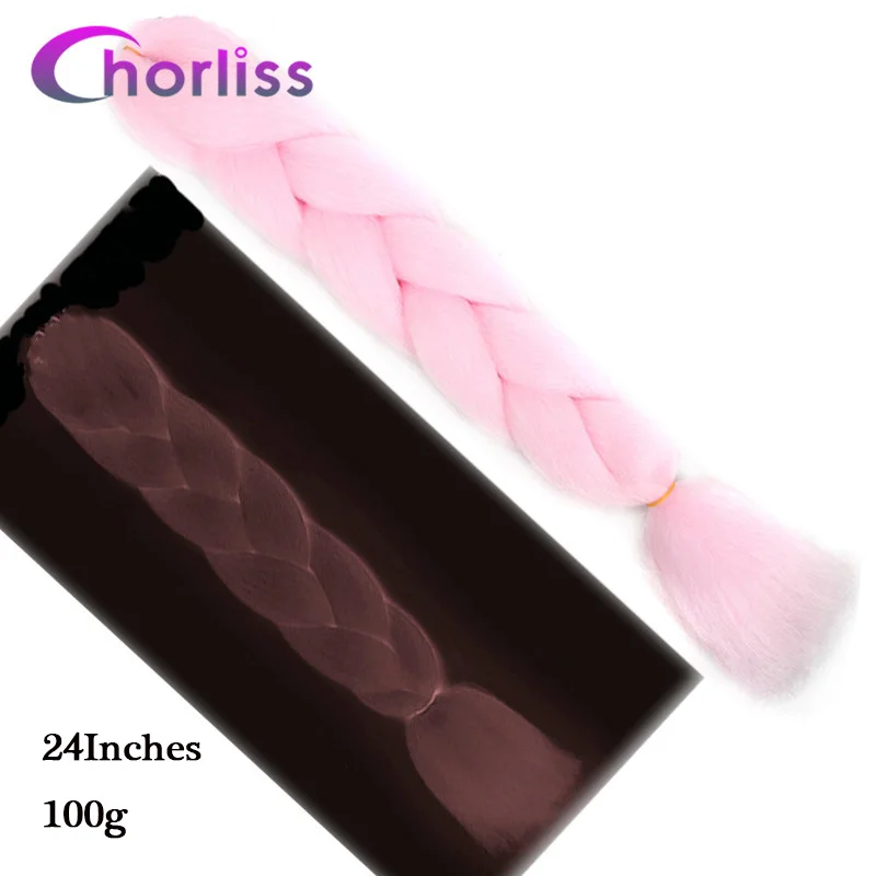 Pink Chorliss, длинные Омбре, огромные косички, синтетические косички, волосы для наращивания, 165 г, натуральные, серые, голубые, розовые, коричневые, вязанные, огромные косички для волос - Цвет: Pink