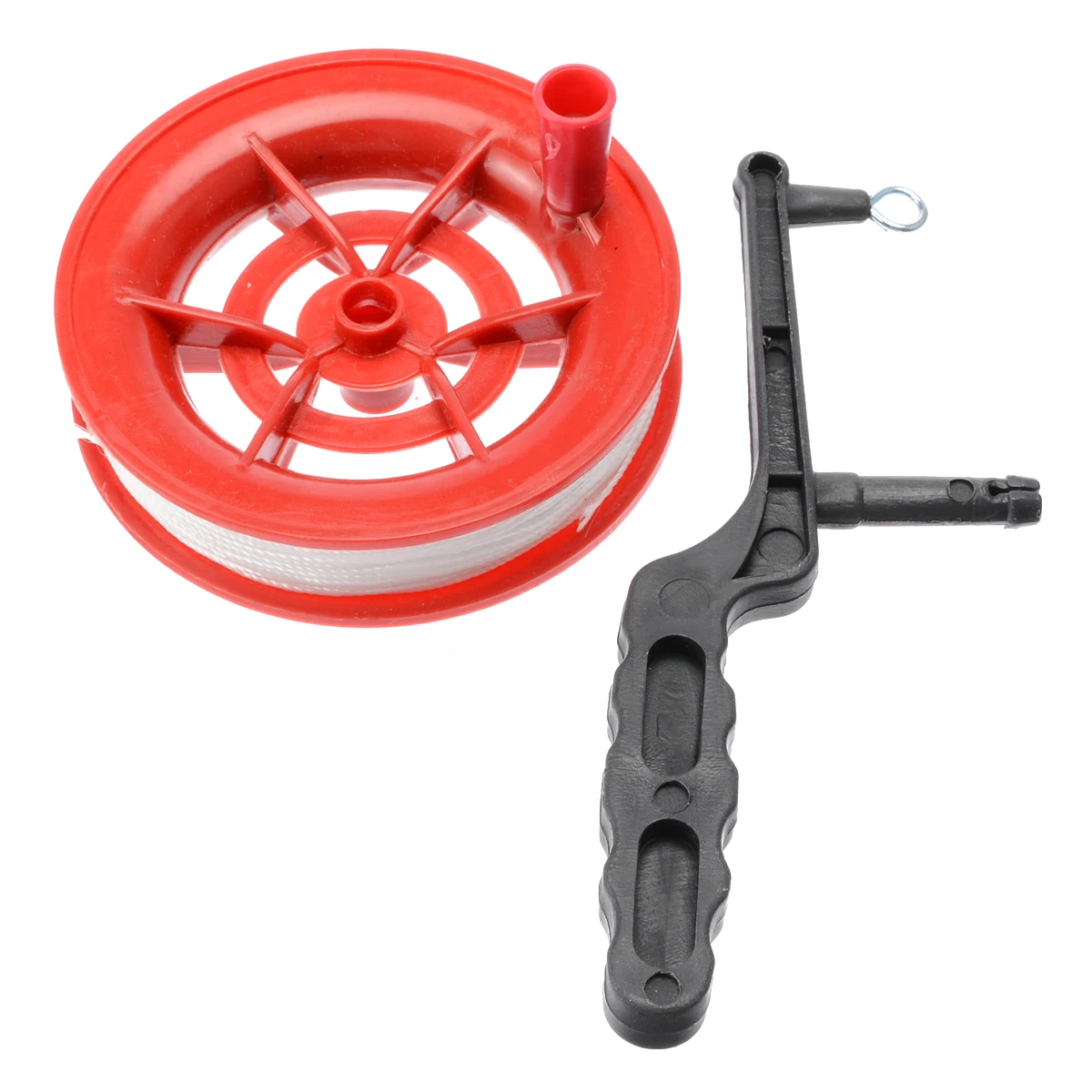 Mayitr 100M Flying Kite White Line String with Plastic Reel Handle Winder Grip Wheel Kite Accessories