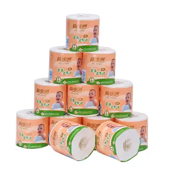 

5PCS/10PCS Native Wood Pulp Toilet Paper Roll 4-layer No Fragrance Smooth Rolled Paper Tower For Home Kitchen Bathroom