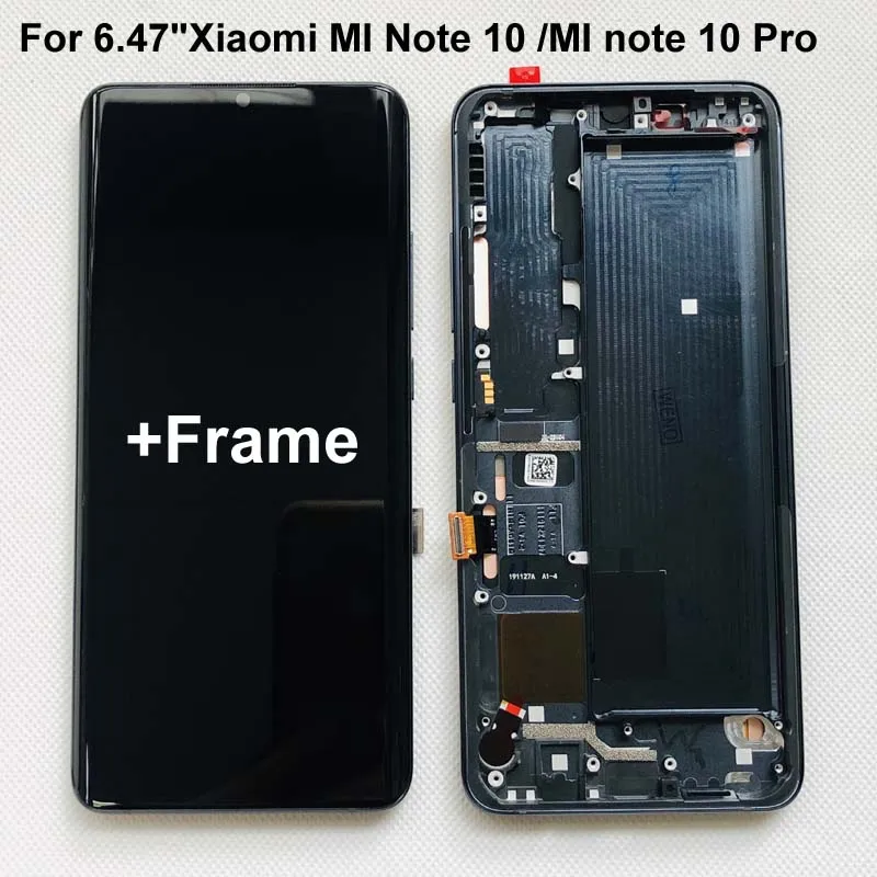 Оригинальный Super Amoled дисплей 6 47 дюйма для Xiaomi MI Note 10 /MI note Pro ЖК-дисплей Edge +