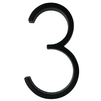 

125mm Floating House Number Letters Big Modern Door Alphabet Home Outdoor 5 in.Black Numbers Address Plaque Dash Slash Sign #3