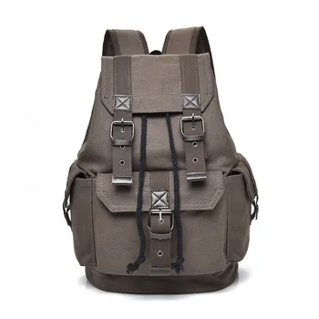 

New Men canvas Backpacks outdoor High capacity Multi-pocket travel Backpack Male Casual Solid color Bags student schoolbags