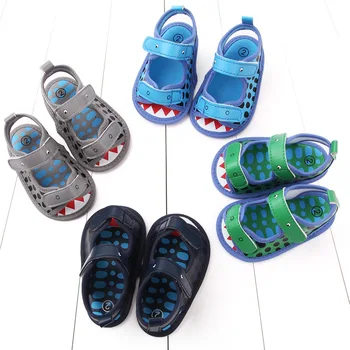 

2020 Summer New Baby Shark Shoes Infant Boy Girl PU Leather Shoes Newborn Baby Sandals Soft Sole NON-Slip First Walkers