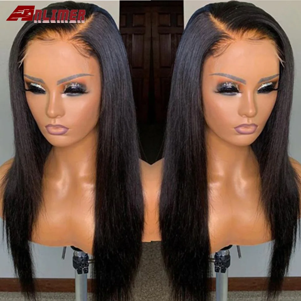 Brasileiro em Linha Base de Seda do Laço Perucas de Cabelo Frontal do Laço Reta Frente Humano Natural Remy Cabelo 13x4 8-26 Polegada 5x5 Cor 6 Cheap Apliques com cabelo humano