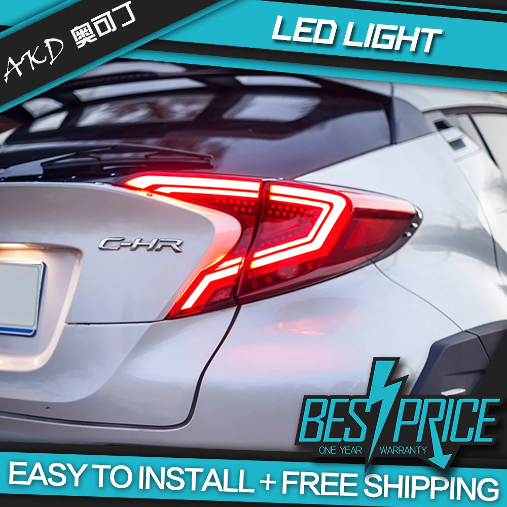 AKD tuning cars Tail lights For Toyota C-HR CHR Taillights LED DRL Running Fog dynamic signal light |