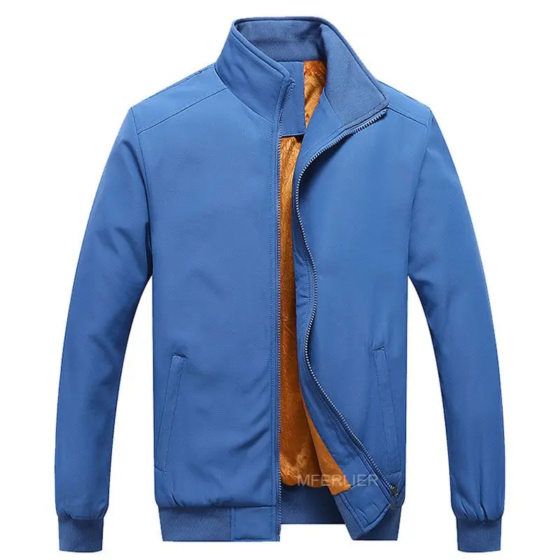 Осень-зима плюс размерные куртки мужские 5XL 6XL 7XL 8XL бюст 144 см Флисовое одеяло повседневные мужские куртки - Цвет: Синий