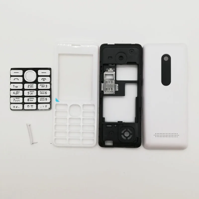 

Full Housing For Nokia Asha 206 2060 Cover Single or Dual SIM Back Case cover English or Russian or Arabic or Hebrew Keypads