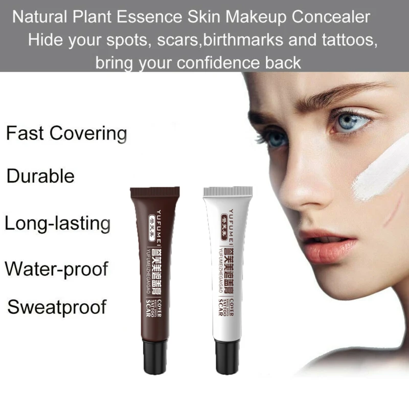 2pcs Tattoo Cover Skin Scar Birthmark Concealer Waterproof Spot Hide Makeup Concealers Cream Tslm2 Aliexpress