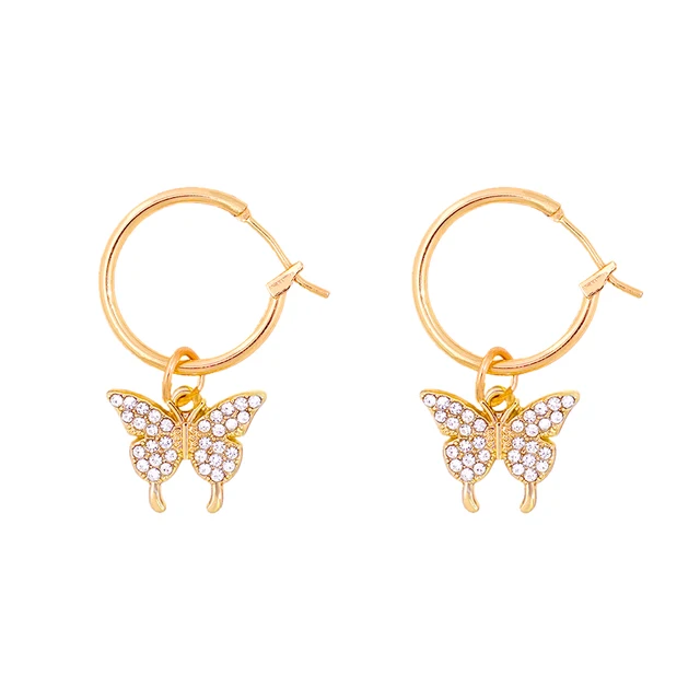 Trend Boho Blue Hollow Evil Eye Hoop Earrings for Women Gold Color Crystal Eyes Circle Huggies Hoop Earring Gifts Jewelry 2022 161501GD