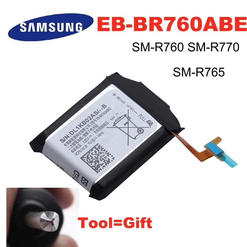 Оригинальный сменный аккумулятор EB BR760ABE для Samsung Gear S3 SM R760 R770 R765 Аутентичные Аккумуляторная батарея 380