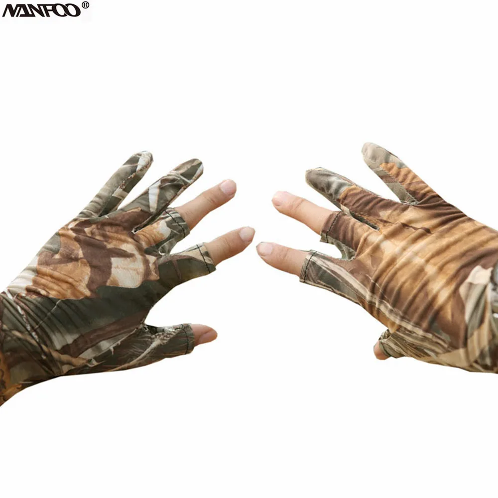 BASSDASH Unisex Fingerless Camo Hunting Gloves for Men's Women's