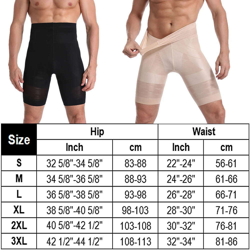Men Body Shaper Tummy Control Compression Shorts Belly Slimming