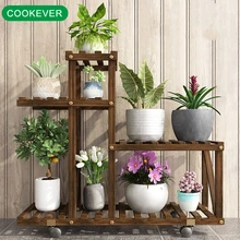 Деревянные многоэтажные наземные лапши крытый балкон гостиная Бытовая зеленая Роза цветочный горшок Цветочная стойка