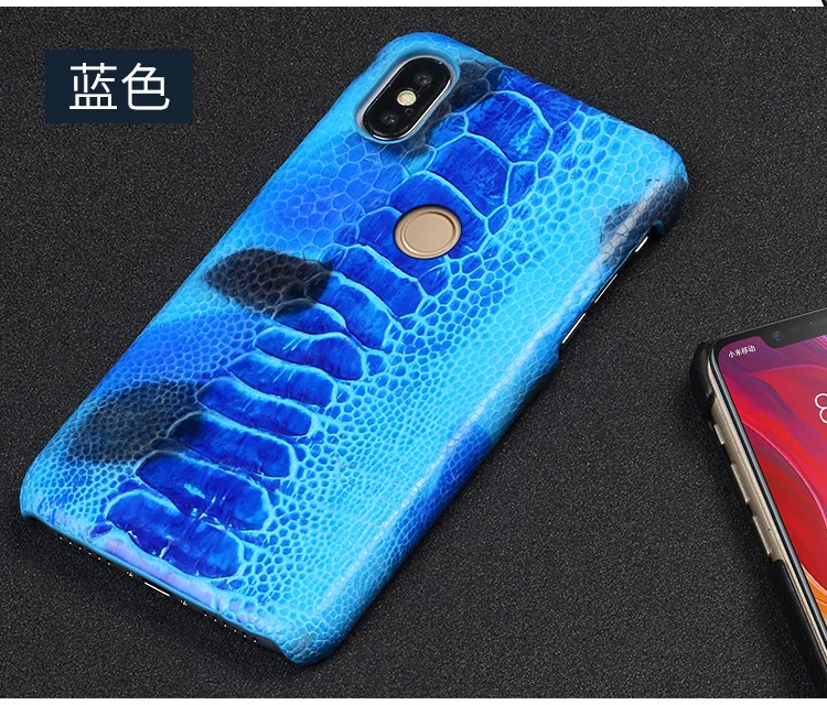 Натуральный страусиный кожаный чехол для телефона для Xiaomi mi 9T 9 8SE A1 A2 Lite Max 3 mi x2S чехол для Red mi Note 7 4X5 5A Plus задняя крышка