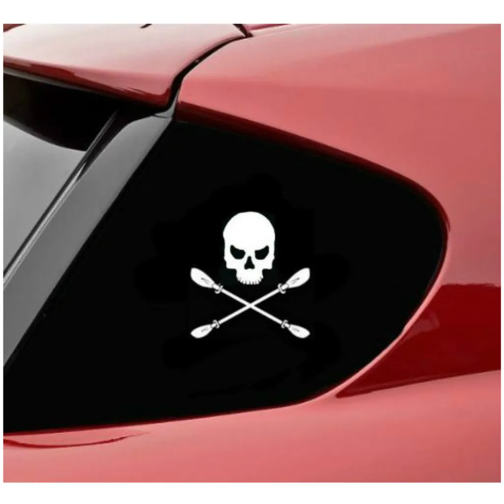 4 Pieces / Set Fish Skeleton Skull Decals Kayak Paddle Stickers Fishing Boat Car Truck Bumper Laptop Graphics DIY Accessories
