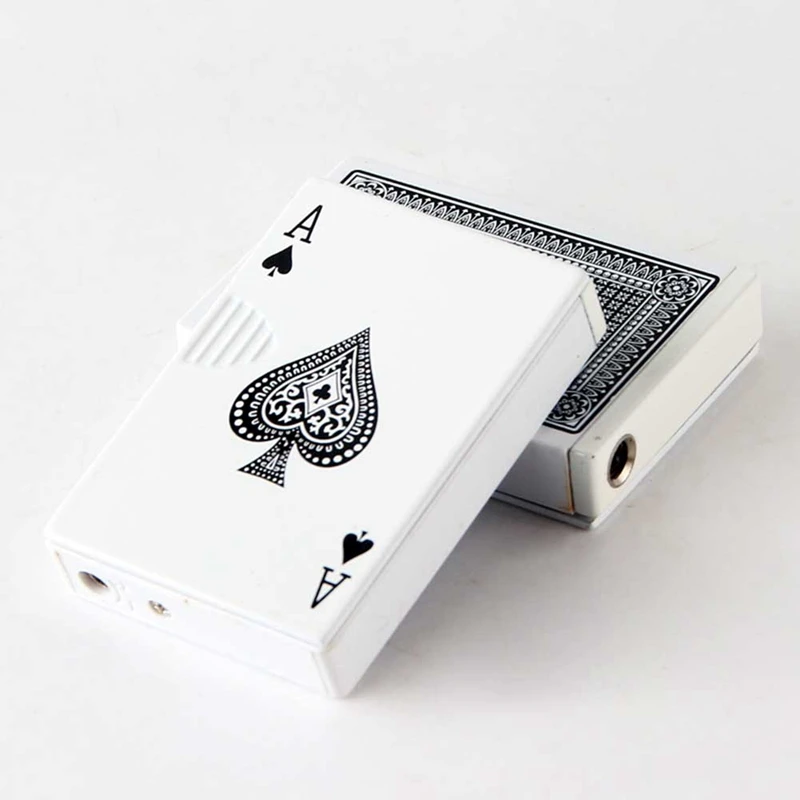 

Creative personality check money poker poker lighter with check lights inflatable metal windproof LIGHTERS