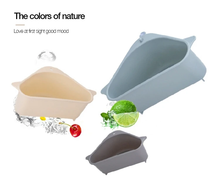 Kitchen Sink Multifunctional Storage Rack Washing Bowl Sponge Drain Rack High Quality Plastic Free Punch Kitchen Fruit Organizer (2)