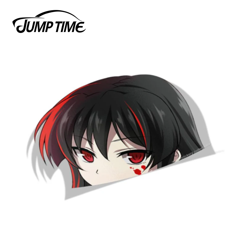 Jump Time 13cm x 9.5cm Car Stickers For Akame Ga Kill BIG HEAD Anime Graphics Waterproof JDM Bumper Personality Decals | Автомобили и