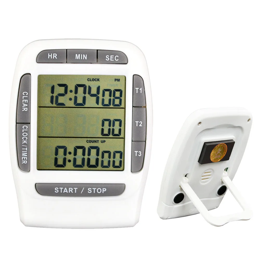 99 Hours 3 Channel Digital  LCD  Timers  Laboratory  CountDown  Multi-Channel 