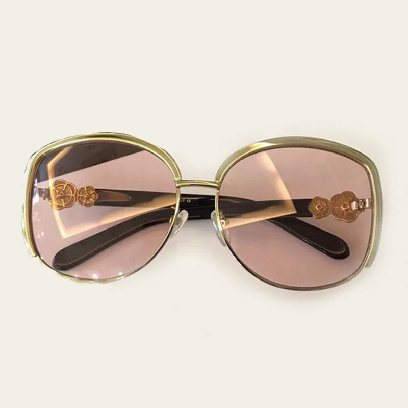 No1 Sunglasses Женские солнцезащитные очки с половинной оправой из сплава с цветком на дужках, высококачественные солнцезащитные очки для женщин, женские солнцезащитные очки Lunette De - Цвет линз: No1 Sunglasses