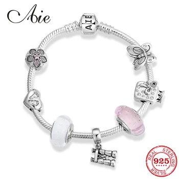 

925 Sterling Silver Romantic Finished product Bracelets fine telescope Pendant Mix and match Charm Bracelet Fashion Jewelry