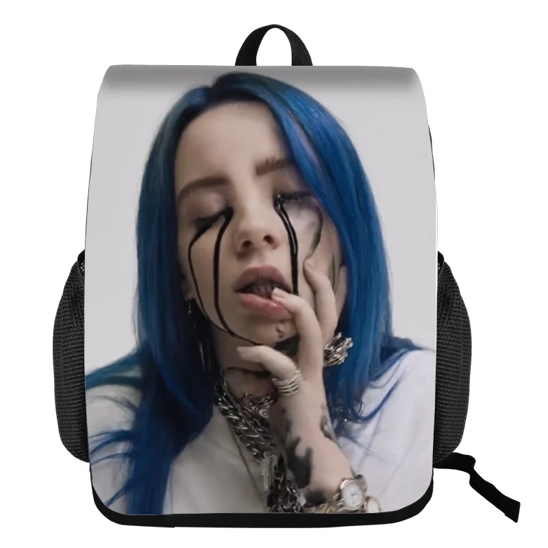 Billie Eilish Bagpack Подростковая распылитель ранцевого типа для с искусственного меха, сумочка, добавить свой комментарий elish портфели джинсовый пенал для мальчиков и для девочек рюкзак для путешествий