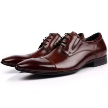 2019 Genuine Leather Men Formal Shoes Weddings High Quality Men's Cap Toe Dress Shoes Business Party Casual Shoes 2019 Genuine Leather Men Formal Shoes Weddings High Quality Men's Cap Toe Dress Shoes Business Party Casual Shoes