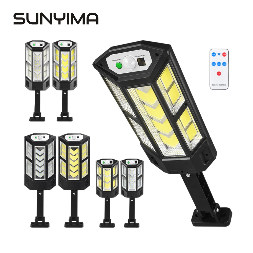 Solar Sensor Wall Lamp 3 Modes Bright LED New Outdoor Garden Lighting Street Lamps Waterproof Sunlight  With Remote Control