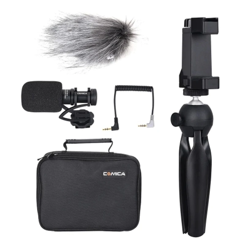 ABKT-Comica Cvm-Vm10-K2 Smartphone Video Rig Kit with Cardioid Directional Video Microphone Phone H