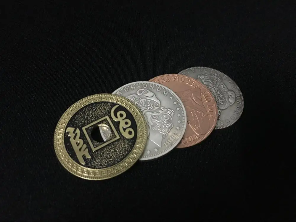 Новые поступления медная Серебряная латунная транспониция крупным планом монета магические трюки магический реквизит ментализм магия улица магия, Gimmicks
