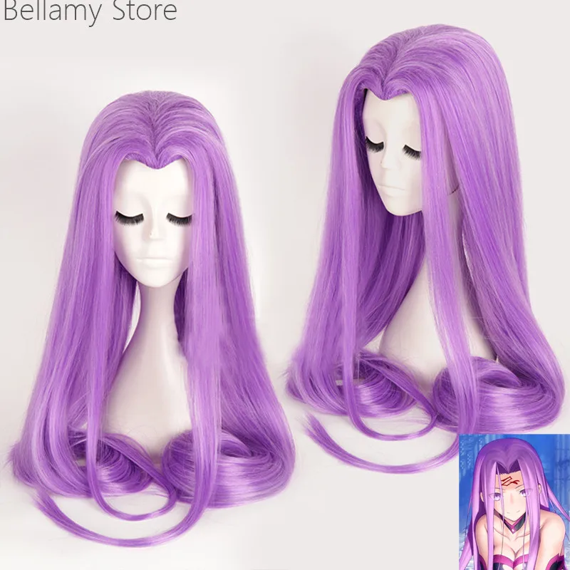 Fate stay night Rider Servant Medusa Cosplay Costumes Hair Wigs+Wig Cap
