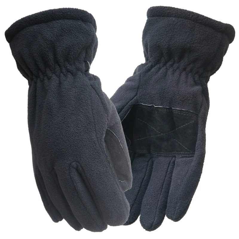 

Winter Double Thick Fleece Anti-slip fleece gloves Women Men Warm Stretch Imitation Wool Full Finger Guantes Female Male Thicken
