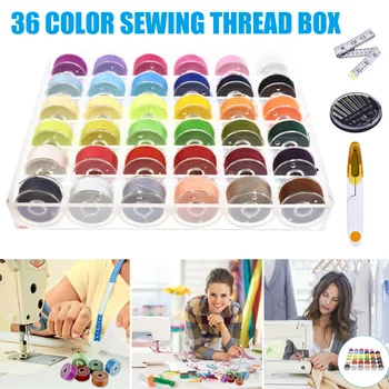 

36 Colors/set Sewing Machine Bobbins Thread Spools Case with Threads for Household Sewing Machine J99Store