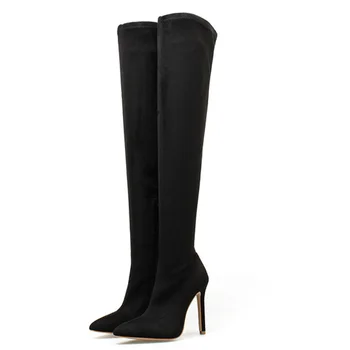 

2021 Winter Fashion Women Boots Spring Over The Knee Heels Quality Long Comfort Square Botines Mujer Thigh High Boots